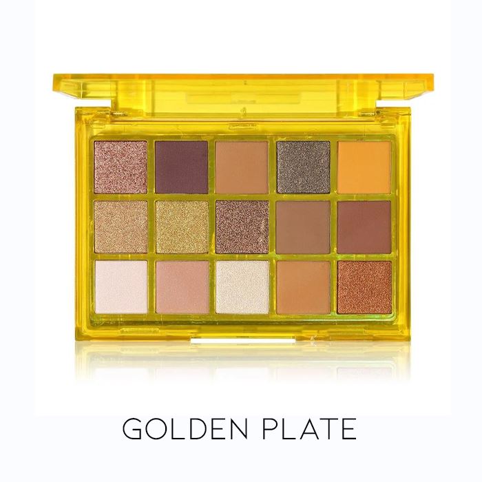 15 Colors Eyeshadow Palette Every Day And Night Golden Plate 