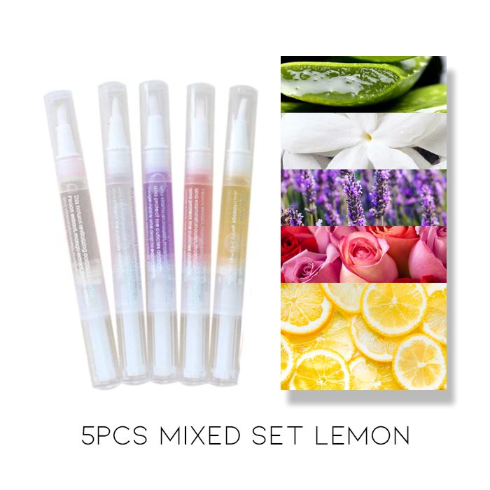 Portable Nail Care Nourish Oil Nail Every Day And Night 5pcs (70% OFF) $4.2 Each (Aloe Vera-Jasmine-Lavender-Rose-Lemon) 