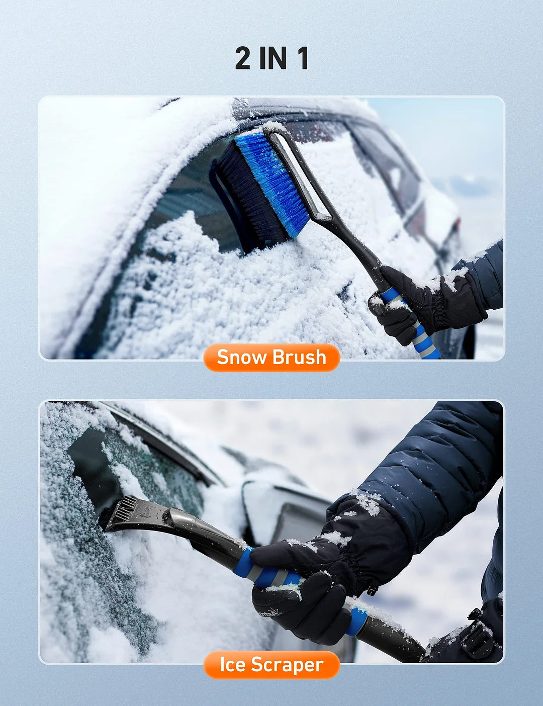 Fivfivgo™ 2-in-1 Detachable Ice Scraper Snow Brush