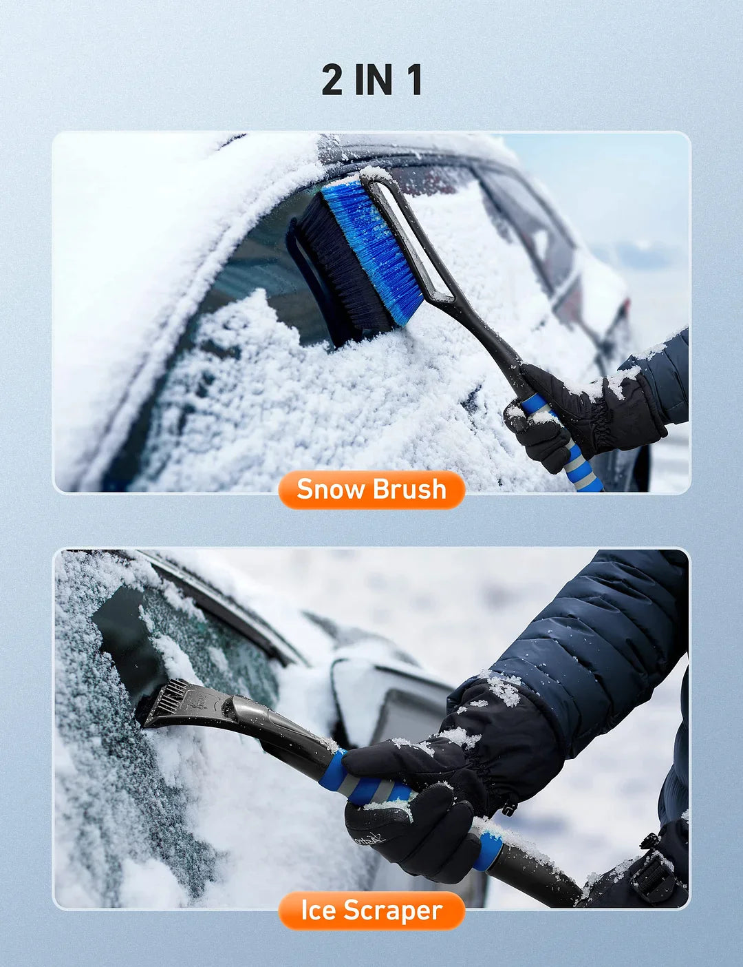 Fivfivgo™ Abnehmbare 2-in-1-Eiskratzer-Schneebürste