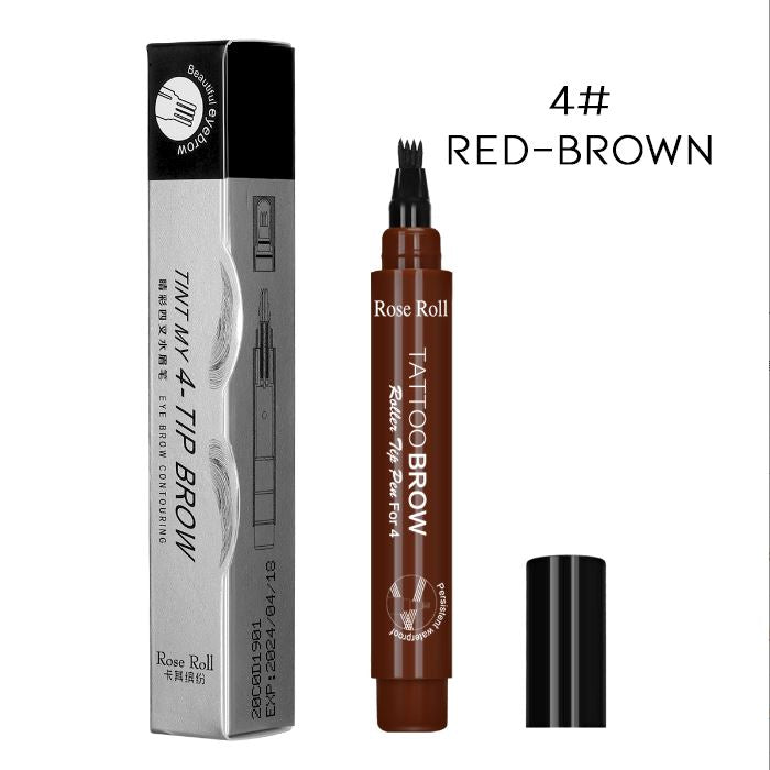 4-point Multi-Use Beard Filler Pen Hair Styling Tools Every Day And Night 4# Red-Brown 1pc 