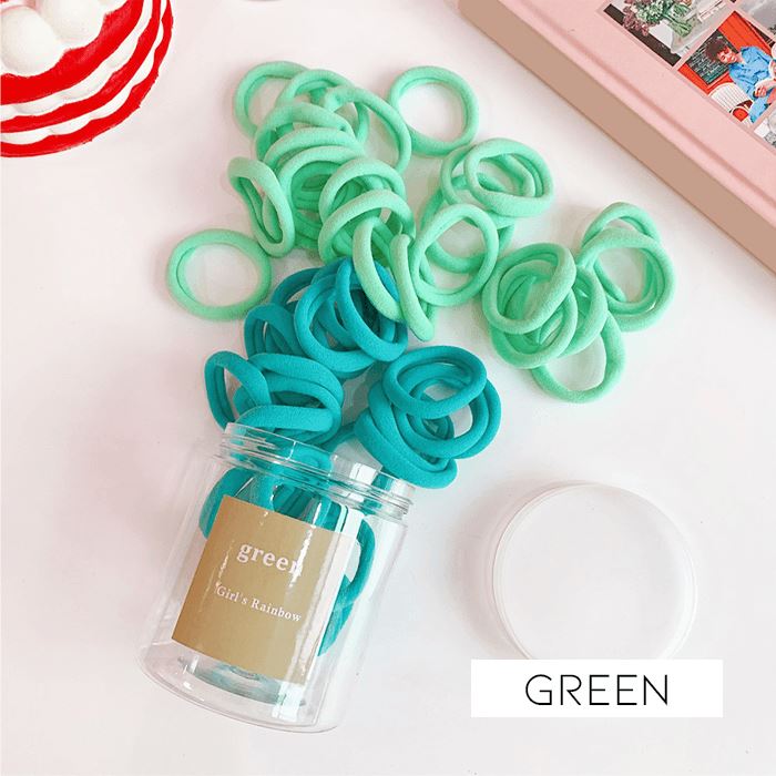 Macaron Color Hair Ties Hair Accessories Every Day And Night Green 