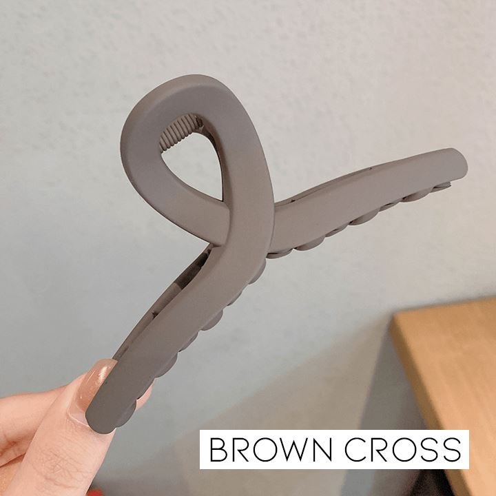 Elegant Hair Claw Clips Apparel & Accessories Every Day And Night Brown Cross 