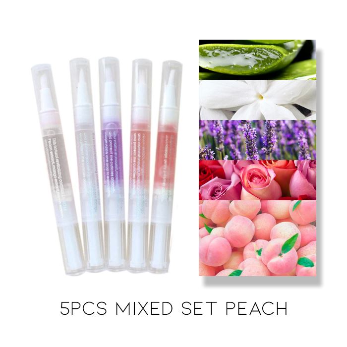 Portable Nail Care Nourish Oil Nail Every Day And Night 5pcs (70% OFF) $4.2 Each (Aloe Vera-Jasmine-Lavender-Rose-Citrus) 