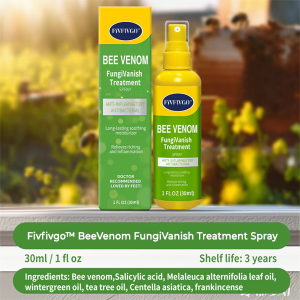 Fivfivgo™ BeeVenom FungiVanish-Behandlungsspray👨‍⚕️ (Fördert die Nagelregeneration, beseitigt wirksam Nagelpilz, Fußpilz und Fußgeschwüre)