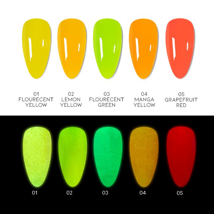 Glow In The Dark Neon Color Nail Gel Nail Every Day And Night 02# Lemon Yellow 1pc 