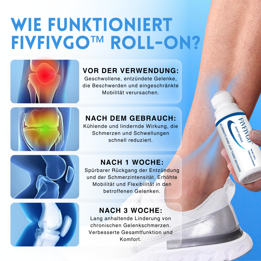 Fivfivgo™ Gelenke & Muskeln Natürliches Relief Roll-On bei chronischen Schmerzen, Entzündungen und Schwellungen