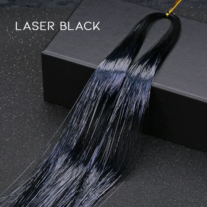 DIY Colorful Tinsel Hair (4 packs set) Hair Styling Tools Every Day And Night Laser Black 