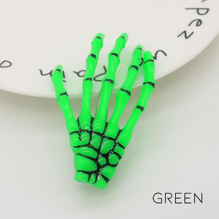 Skeleton Hand Hair Clips Hair Accessories Every Day And Night Green 
