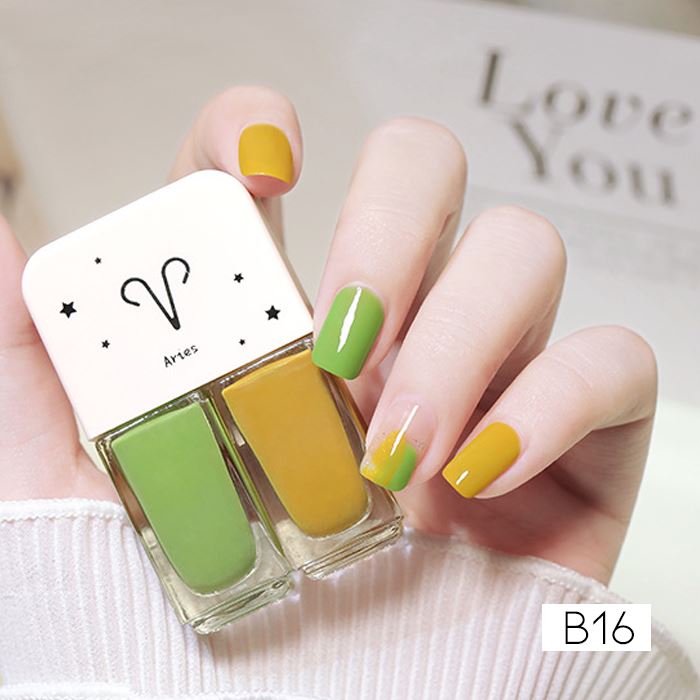 Zodiac Signs Nail Polish spring-hill-lane33 Green Yellow Aries 
