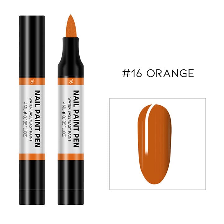 Easy Nail Polish Paint On Pen Nail Every Day And Night #16 Orange 