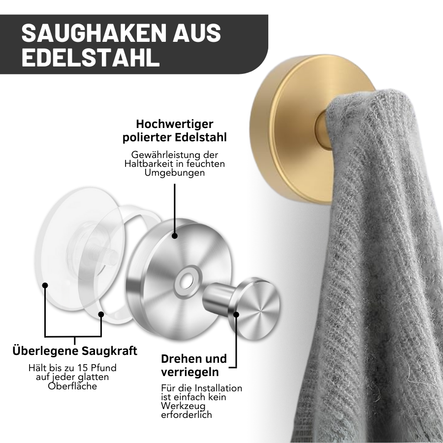 ✨2025 Aufgerüstet✨ Edelstahl-Saughaken