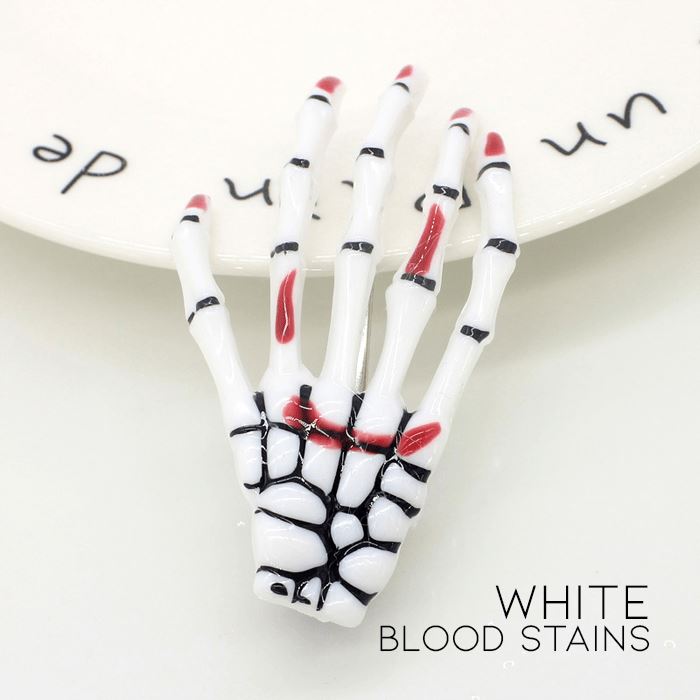 Skeleton Hand Hair Clips Hair Accessories Every Day And Night White Blood Stains 