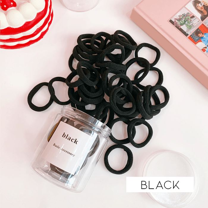 Macaron Color Hair Ties Hair Accessories Every Day And Night Black 