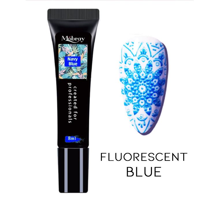 Nail Stamp Art Nail Polishes Every Day And Night Fluorescent Blue 