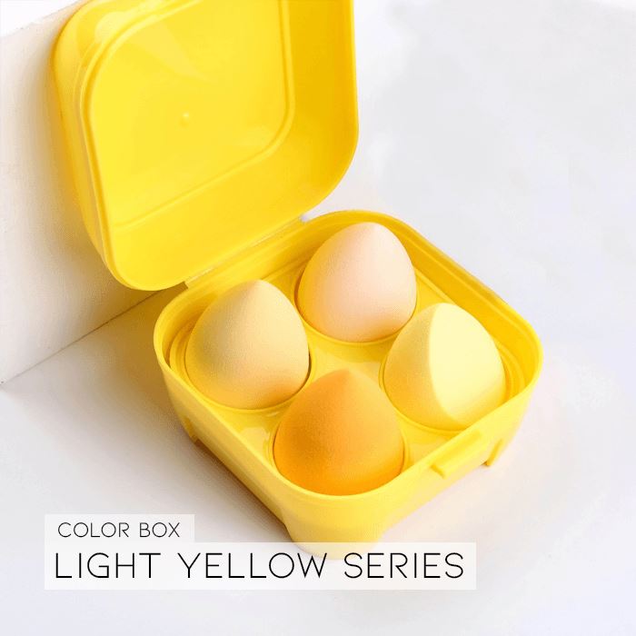 Soft Makeup Sponge Morning Shades Color Box Light Yellow Series 