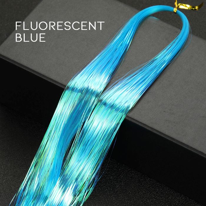 DIY Colorful Tinsel Hair (4 packs set) Hair Styling Tools Every Day And Night Fluorescent Blue 