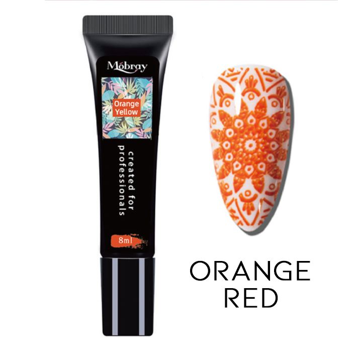 Nail Stamp Art Nail Polishes Every Day And Night Orange Red 