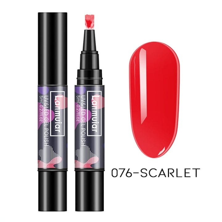Instant Nail Gel Paint On Brush Pen Every Day And Night 076 - Scarlet 
