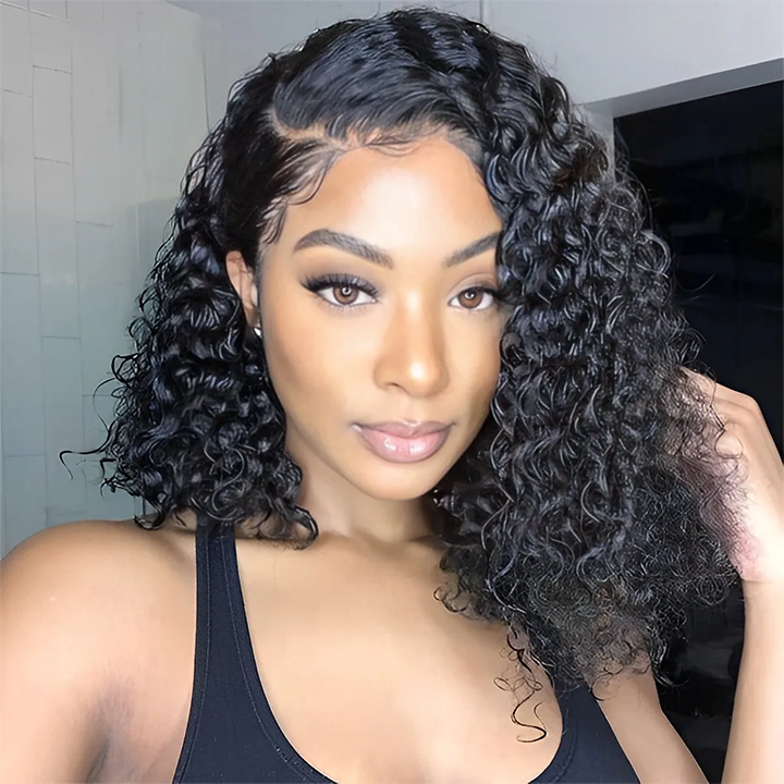 Fivfivgo™ 180% Density Bouncy Deep Curly Glueless Lace Wig