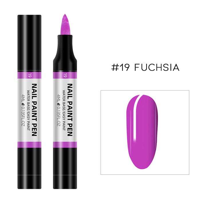 Easy Nail Polish Paint On Pen Nail Every Day And Night #19 Fuchsia 