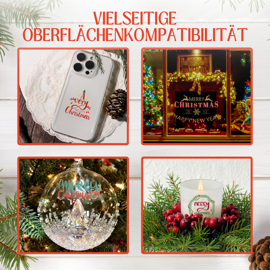Weihnachtliche Kristall-Abreibesticker