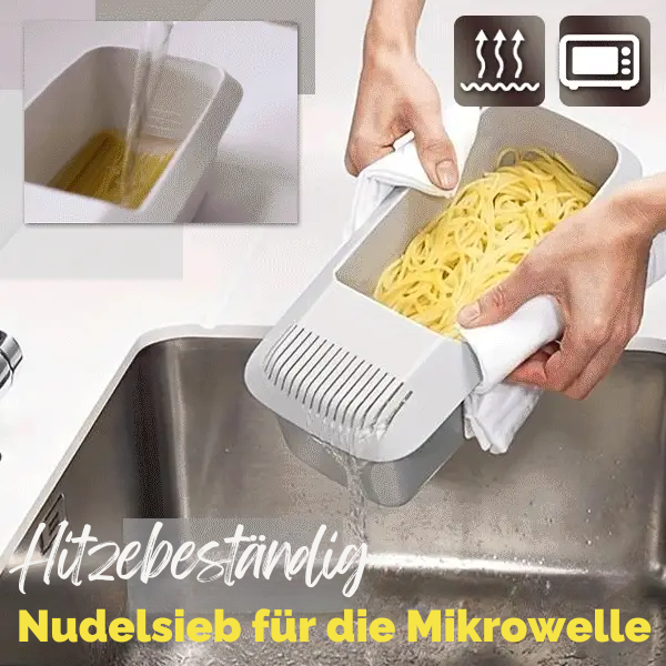 Hitzebeständiges Nudelsieb für die Mikrowelle