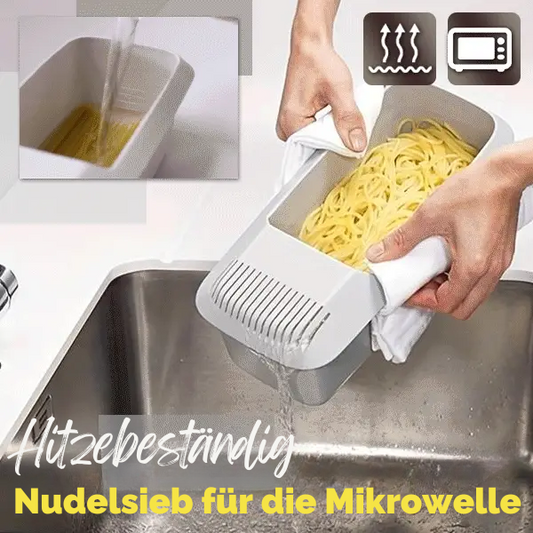 Hitzebeständiges Nudelsieb für die Mikrowelle