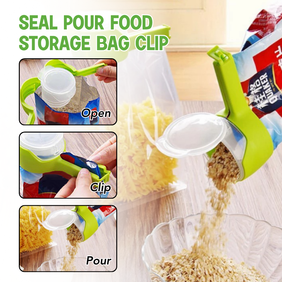 Seal Pour Food Storage Bag Clip