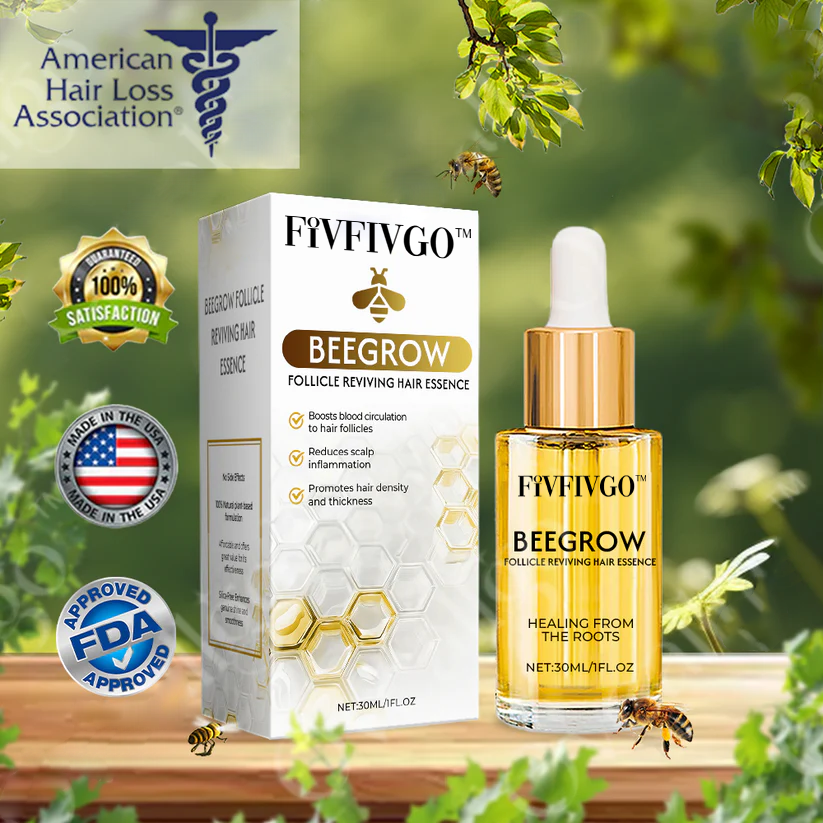 ✅Offizieller Shop: Fivfivgo™ BeeGrow Follicle Reviving Hair Essence 🌿 Anerkannt von AHLA & USP (klinisch erwiesen, um Haarfollikel zu aktivieren, die Gesundheit der Kopfhaut zu verbessern, Entzündungen zu reduzieren und Haarausfall zu verhindern)