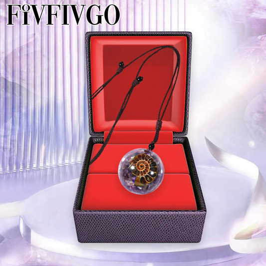 Fivfivgo™ Amethyst Spiral Energy Magnetic Pendant