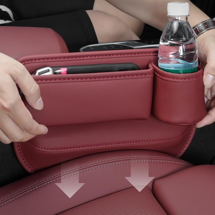 HIGHTQURO® Car Leather Cup Holder Gap Bag