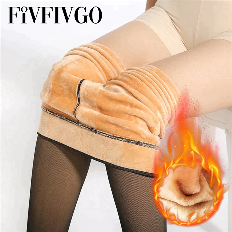 Fivfivgo™ Winter Fleece Durchsichtige Strumpfhose