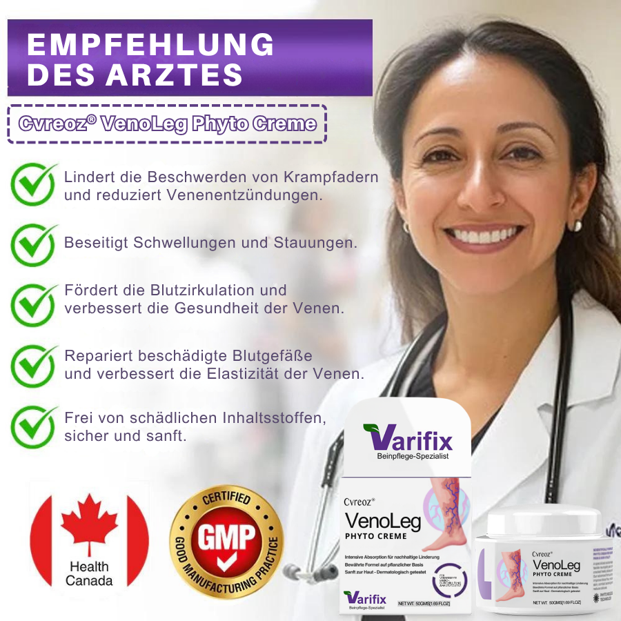 Cvreoz® VenoLeg Phyto Creme - Sichtbare Ergebnisse in nur 4 Tagen🔥