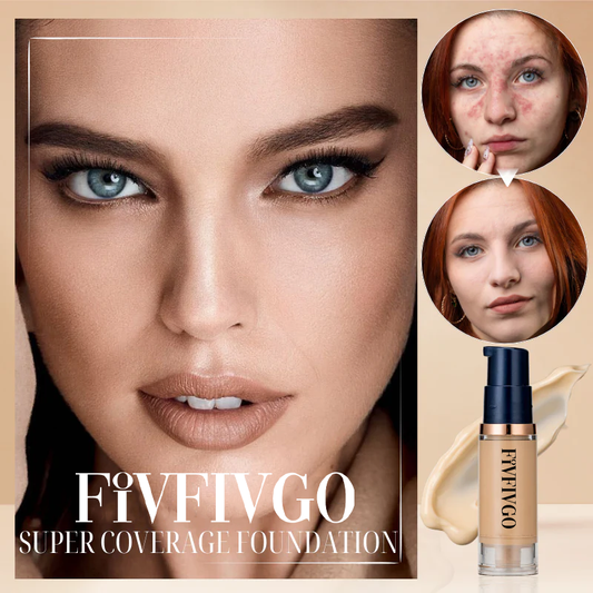 Fivfivgo™ Serum Foundation mit Creme für empfindliche Haut und abgewinkeltem Profi-Pinsel🎀