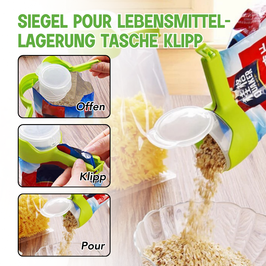 Siegel Pour Lebensmittel-Lagerung Tasche Klipp