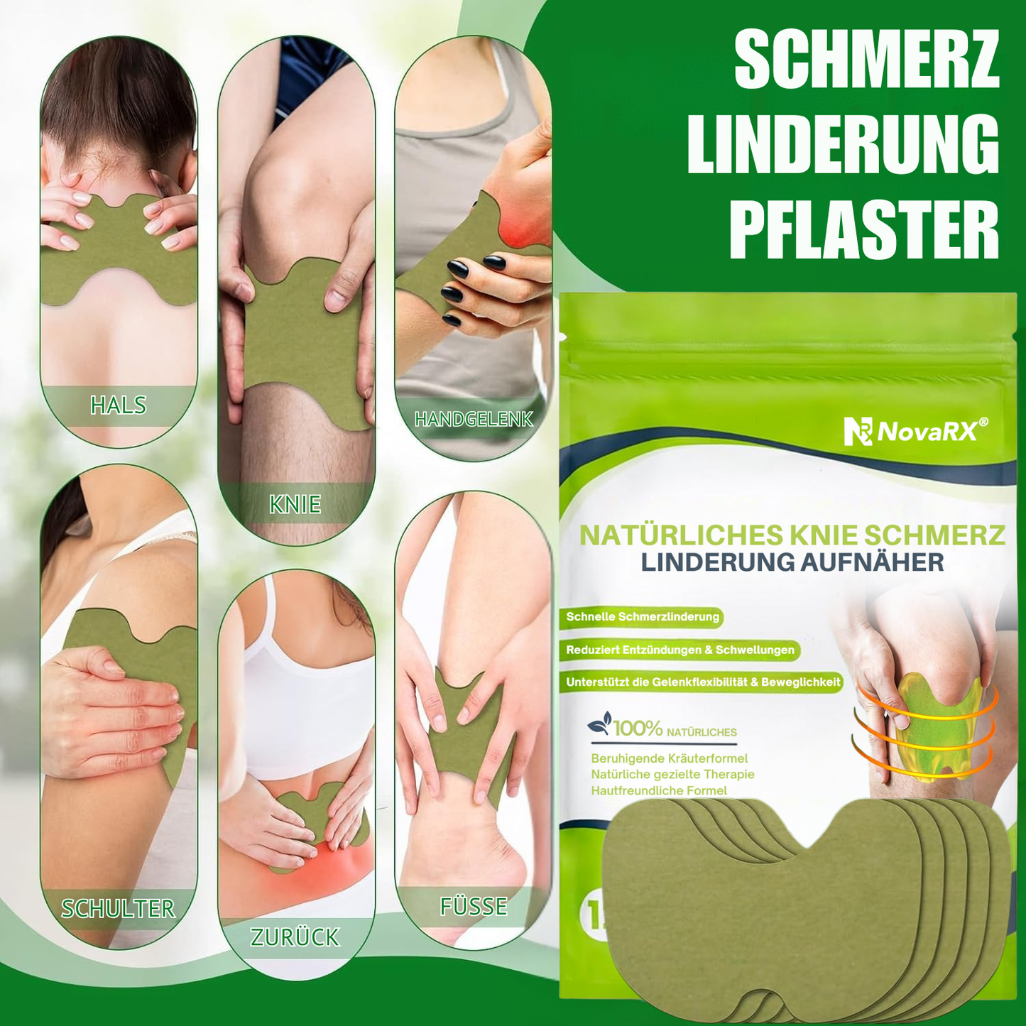 NovaRX® Natürliches Knie Schmerz Linderung Aufnäher