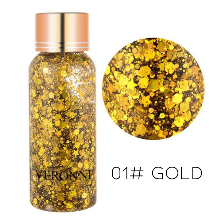 High Shine Body & Hair Large Glitter Gel Make-up Every Day And Night 01# Gold 2pcs (30% OFF) $14.00 each 