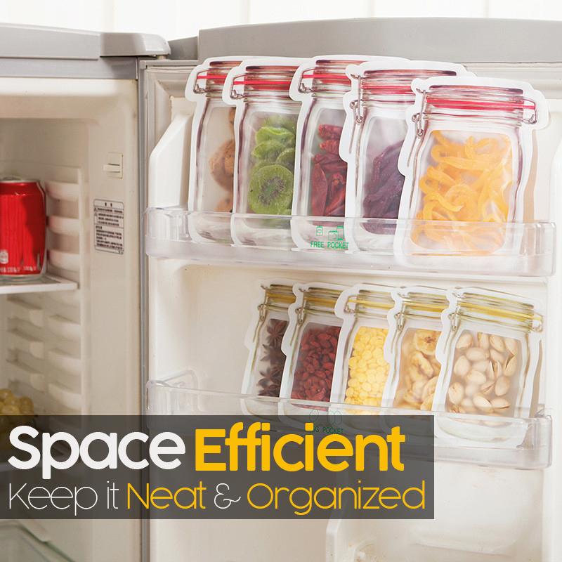 Reusable Mason Bottle Ziplock Bag (Set of 7)