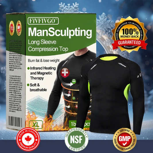 Fivfivgo™ ManSculpting Langarm-Kompressions-Top