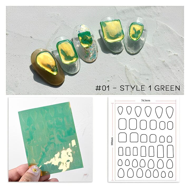 Ice Cube Aurora Nail Sticker 6pcs Set Nail Every Day And Night 