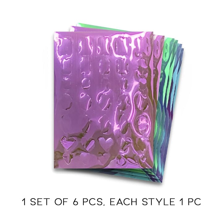 Ice Cube Aurora Nail Sticker 6pcs Set Nail Every Day And Night 