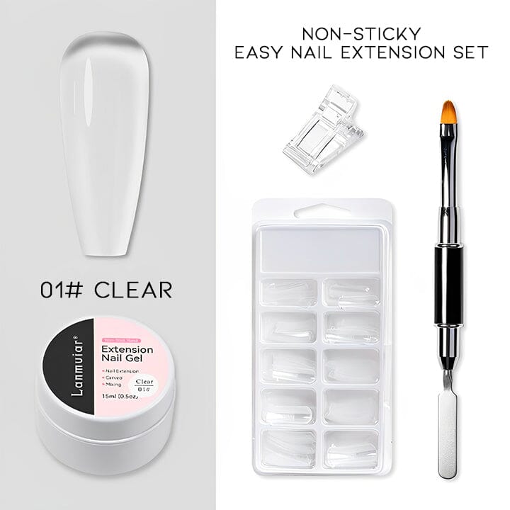 Non-Sticky Easy Nail Extension Every Day And Night 01# Clear Nail Extension Gel Set 