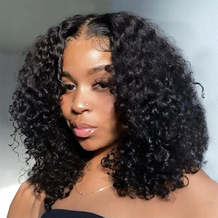 Fivfivgo™ 180% Density Bouncy Deep Curly Glueless Lace Wig