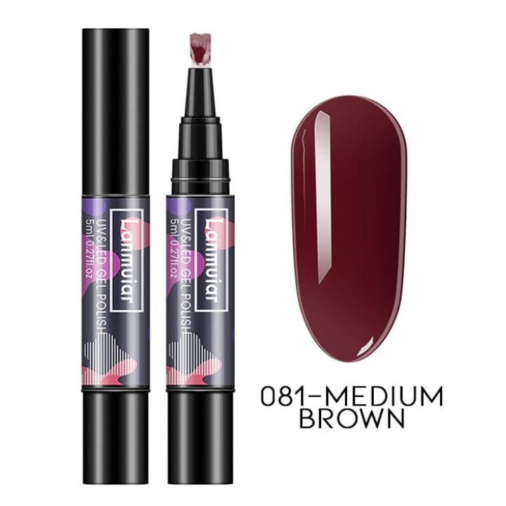 Instant Nail Gel Paint On Brush Pen Every Day And Night 081 - Medium Brown 