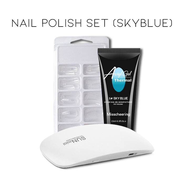 Thermal Changing Gel Nail Polish Set Every Day And Night Nail Set Polish (Skyblue) 
