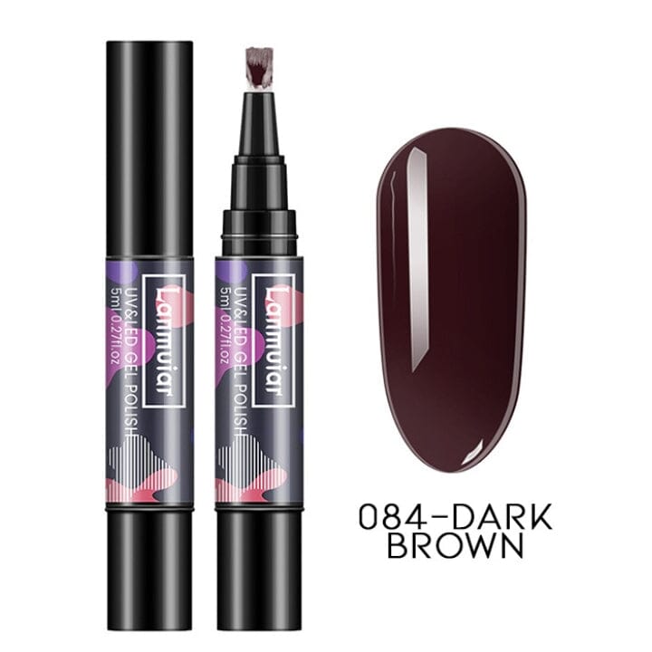 Instant Nail Gel Paint On Brush Pen Every Day And Night 084 - Dark Brown 