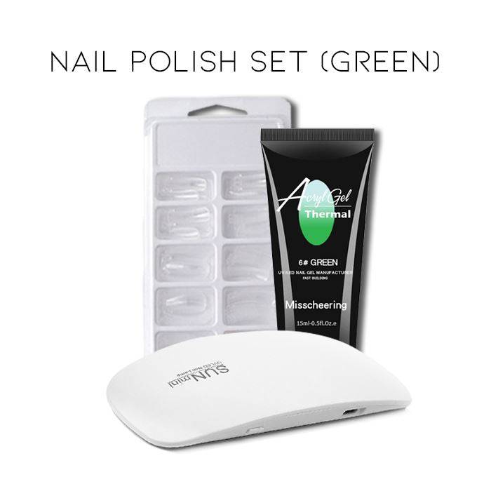 Thermal Changing Gel Nail Polish Set Every Day And Night Nail Set Polish (Green) 