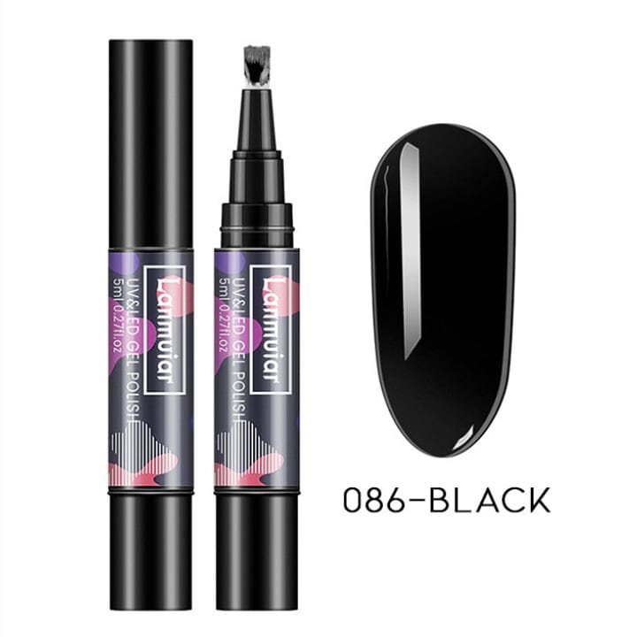 Instant Nail Gel Paint On Brush Pen Every Day And Night 086 - Black 