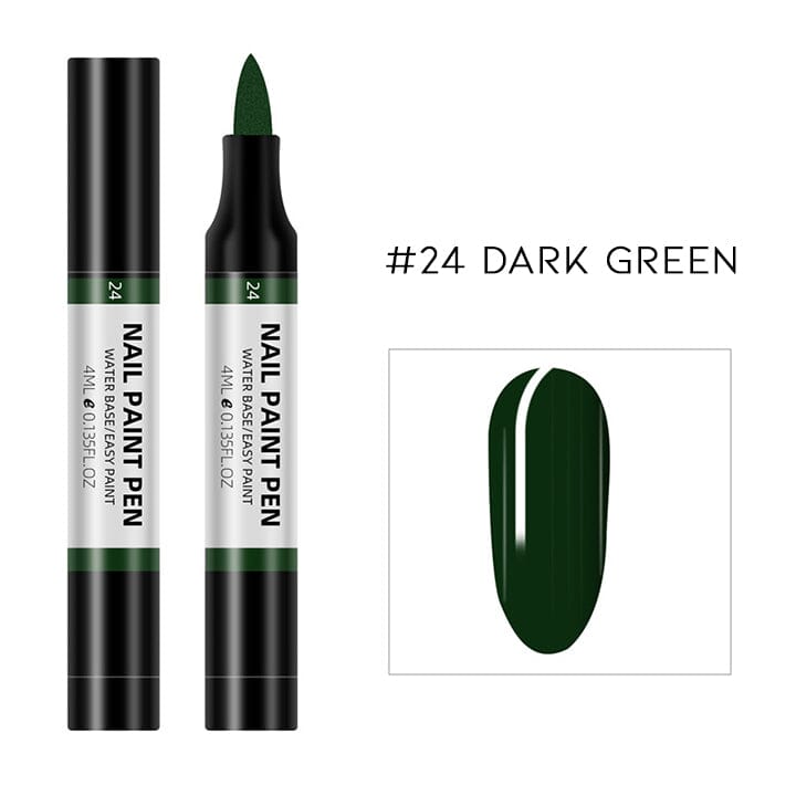 Easy Nail Polish Paint On Pen Nail Every Day And Night #24 Dark Green 